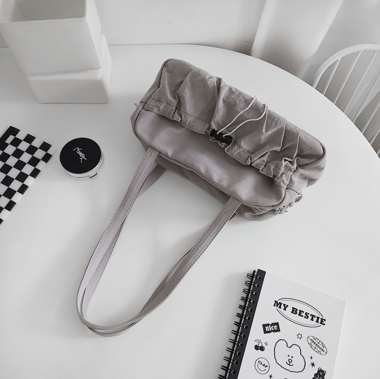 シャーリングドローストリングポケットショルダーバッグストラップ付 | 詳細画像25