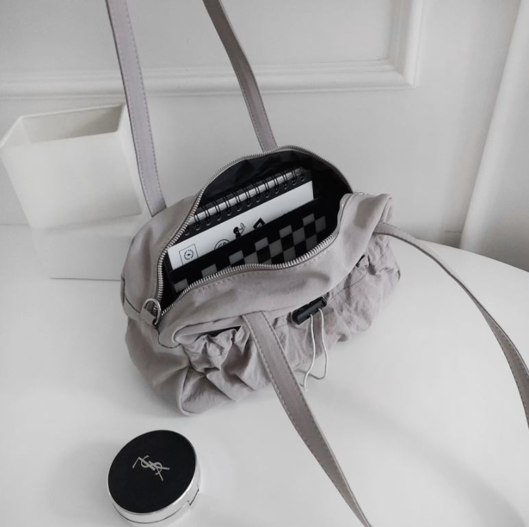 シャーリングドローストリングポケットショルダーバッグストラップ付 | 詳細画像26