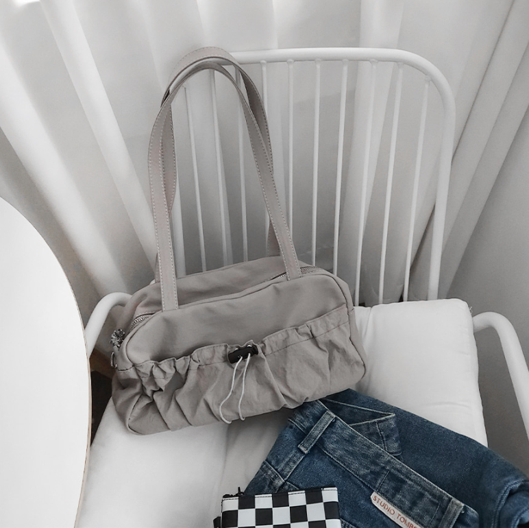 シャーリングドローストリングポケットショルダーバッグストラップ付 | 詳細画像27