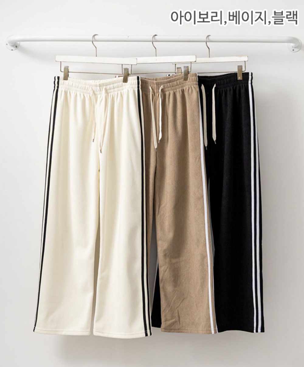 裏起毛コーデュロイポケットウエストゴムワイドパンツトレーニング | 詳細画像3