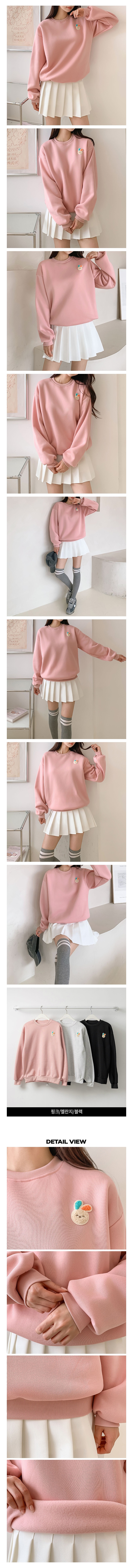 裏起毛ラウンドネックパッチルーズ長袖スウェット | 詳細画像3