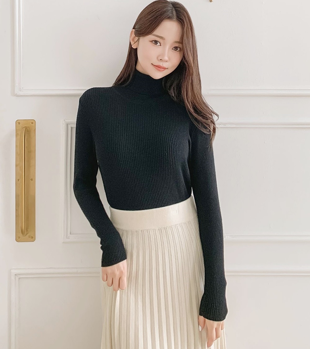 ストレッチタートルネックスリム長袖ニット | 詳細画像4