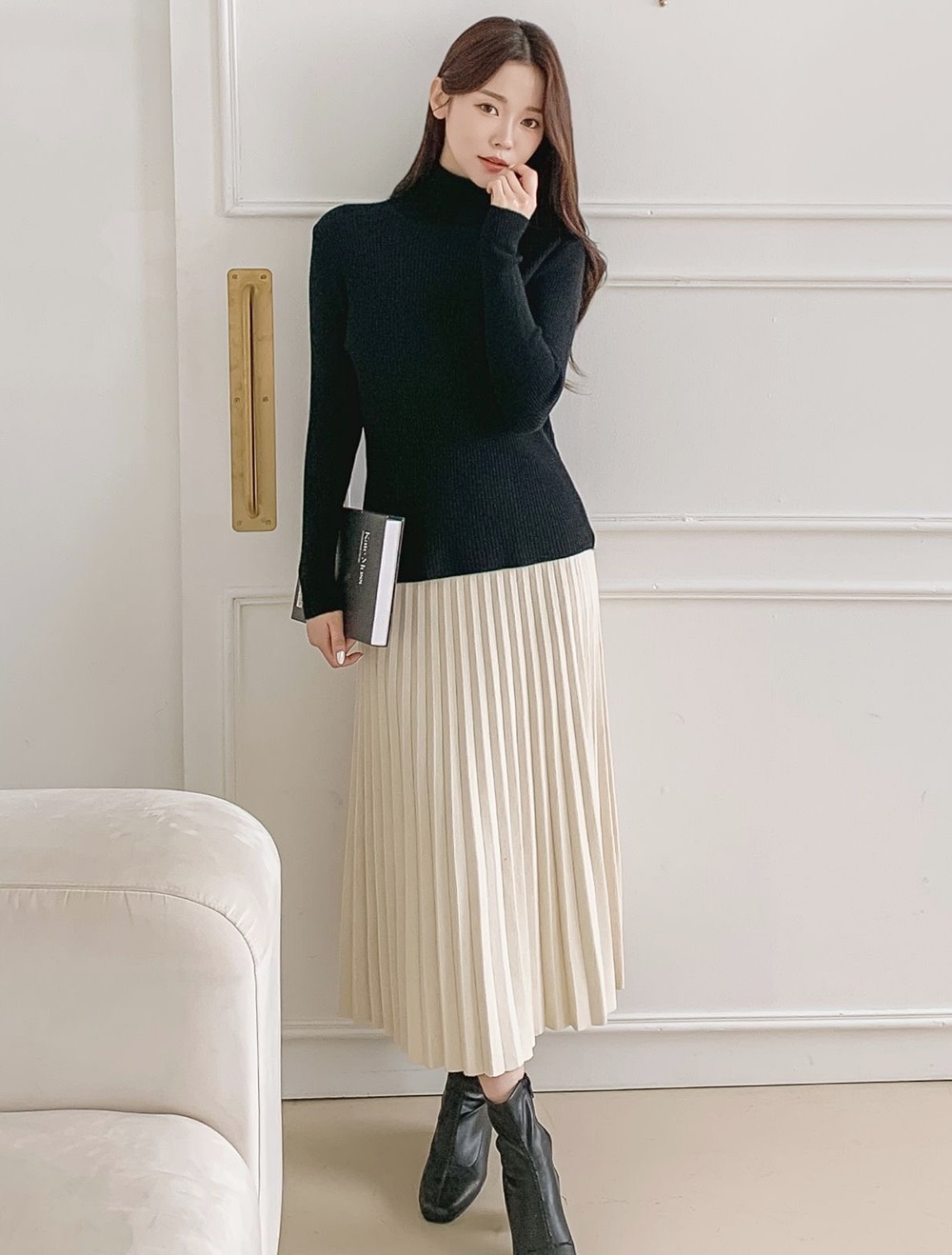 ストレッチタートルネックスリム長袖ニット | 詳細画像6