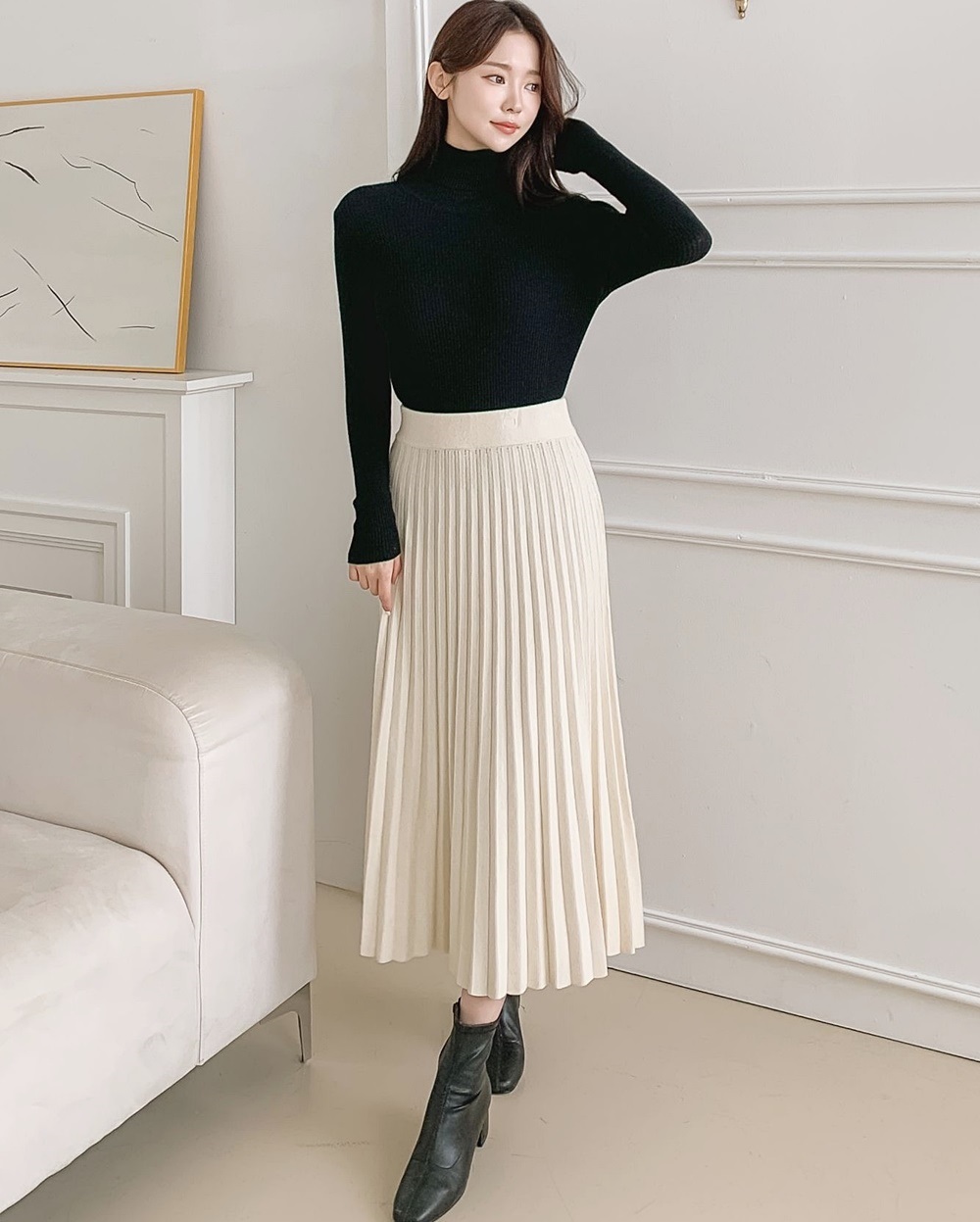 ストレッチタートルネックスリム長袖ニット | 詳細画像9