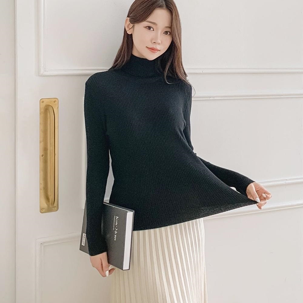 ストレッチタートルネックスリム長袖ニット | 詳細画像11