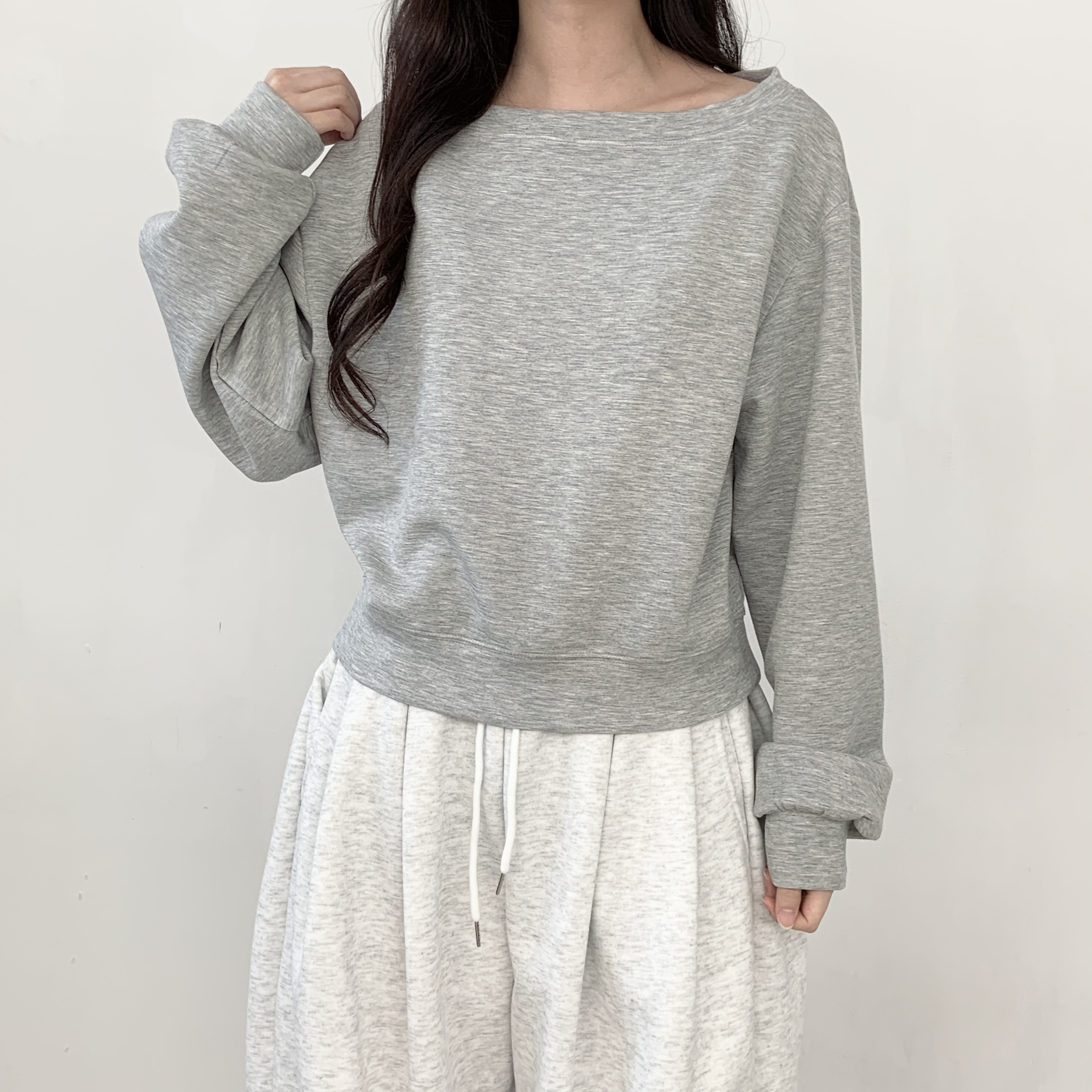 オフショルダールーズ長袖スウェット | 詳細画像6