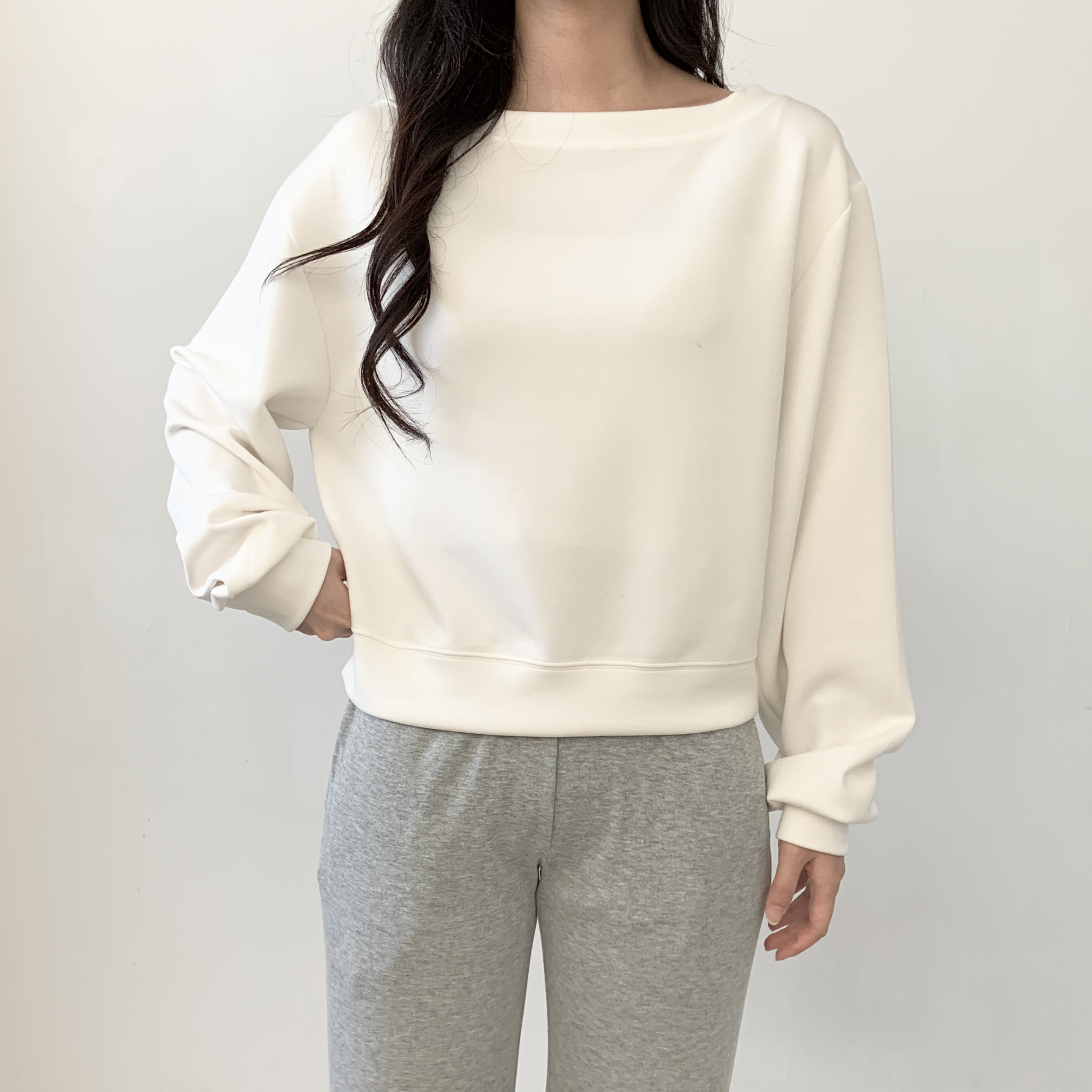 オフショルダールーズ長袖スウェット | 詳細画像8