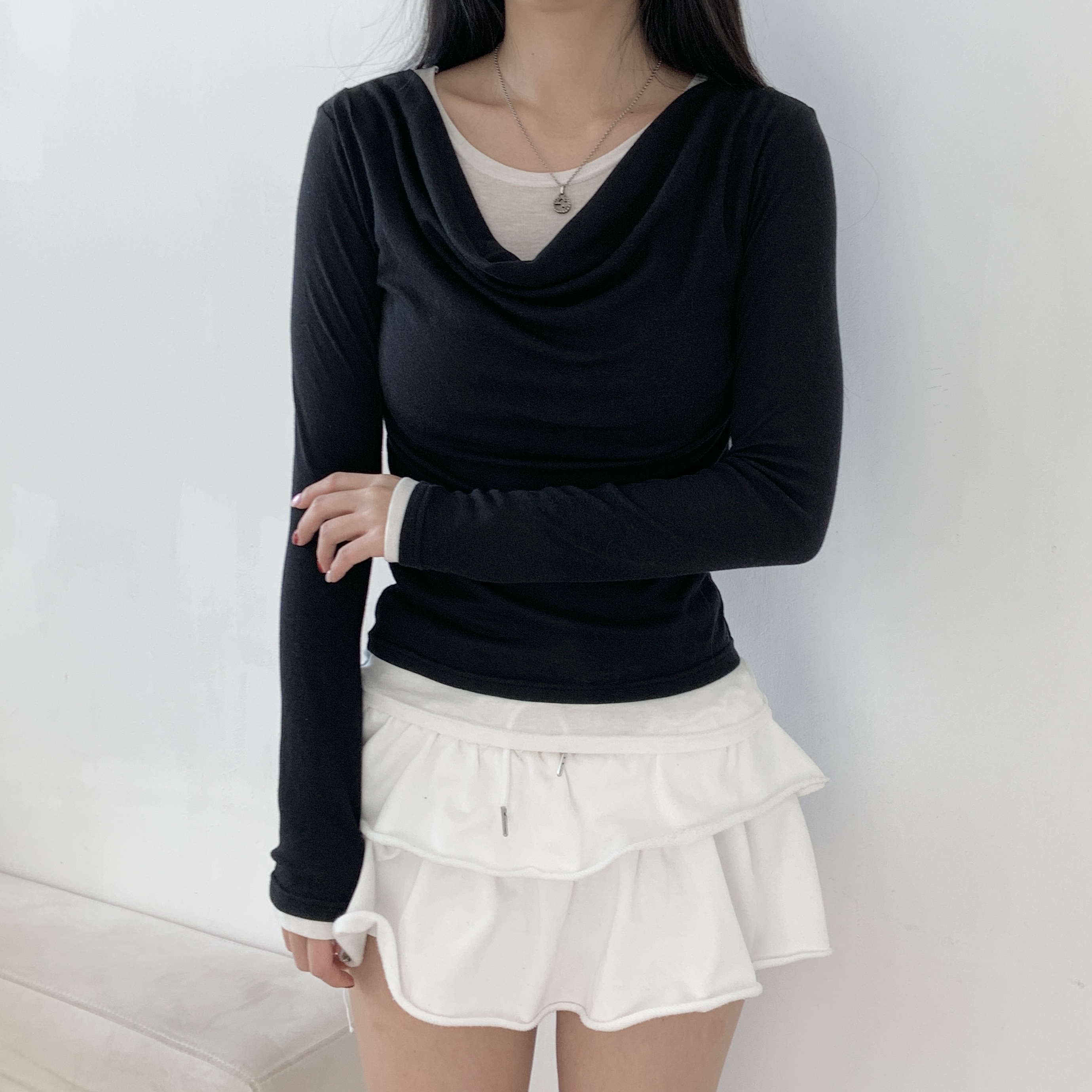 スリムレイヤード風ルーズ長袖Tシャツ | 詳細画像3