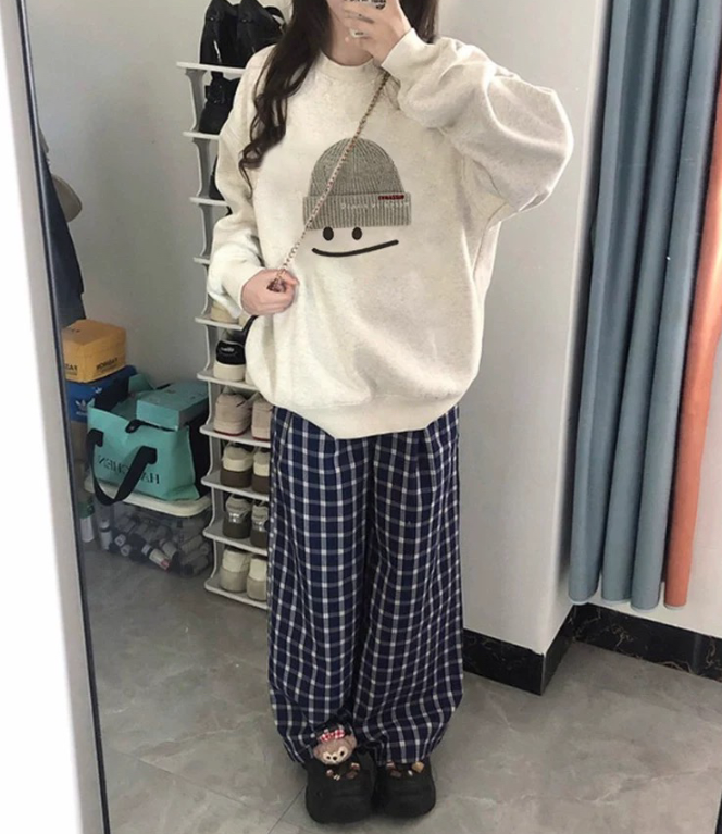 裏起毛ラウンドネックルーズ長袖ロゴスウェット | 詳細画像3