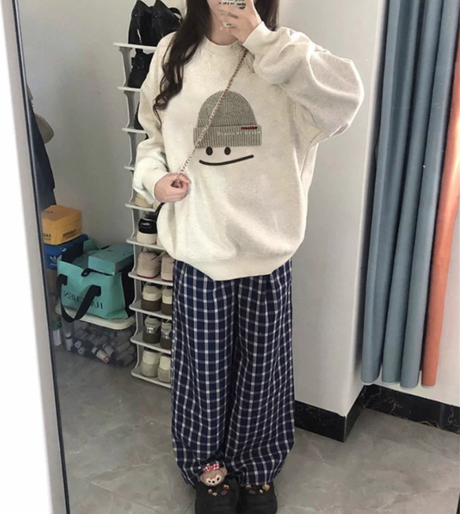 裏起毛ラウンドネックルーズ長袖ロゴスウェット | 詳細画像6