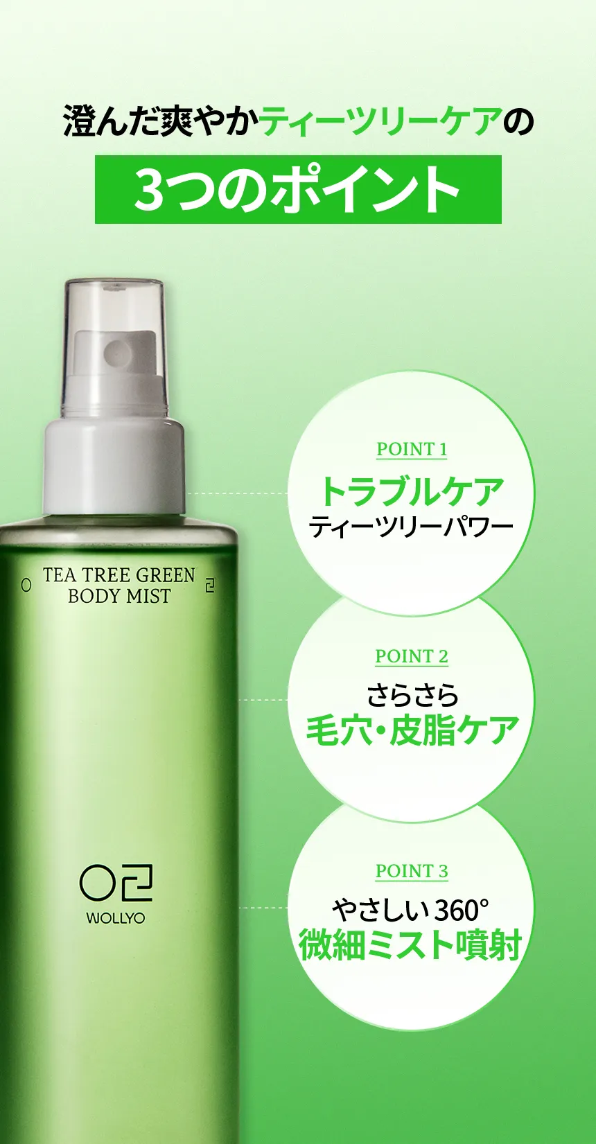 [原料工房] ティーツリーグリーン アクネ ボディーミスト 200ml | 詳細画像5