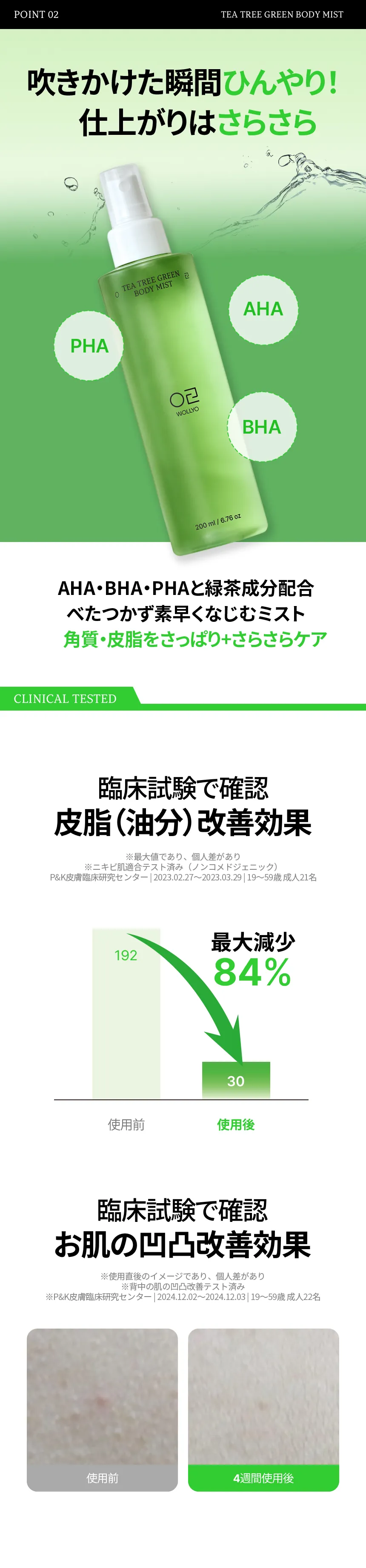 [原料工房] ティーツリーグリーン アクネ ボディーミスト 200ml | 詳細画像7