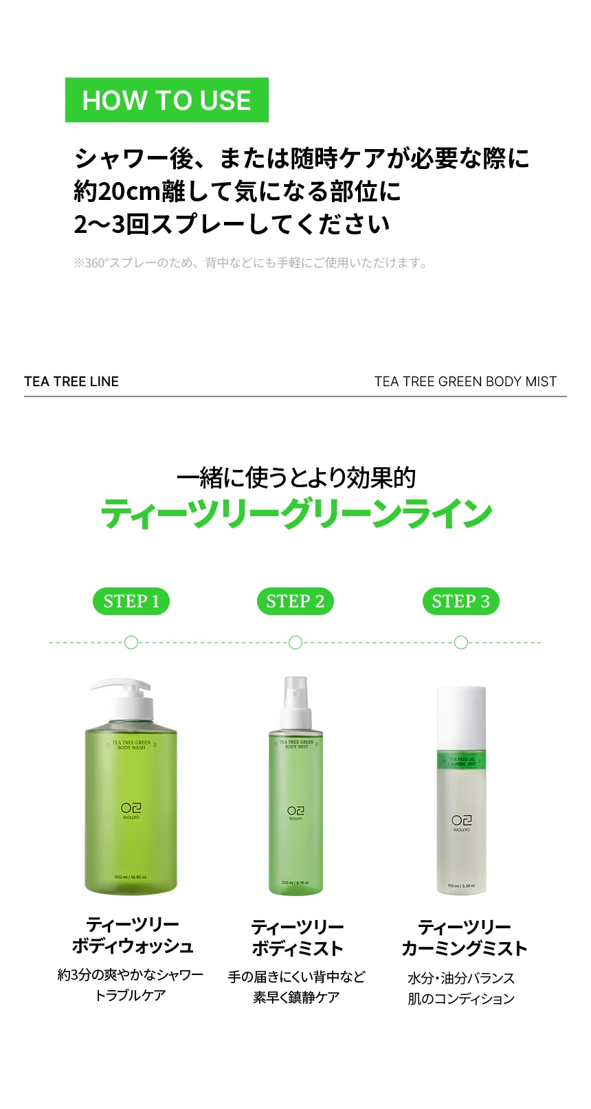 [原料工房] ティーツリーグリーン アクネ ボディーミスト 200ml | 詳細画像11