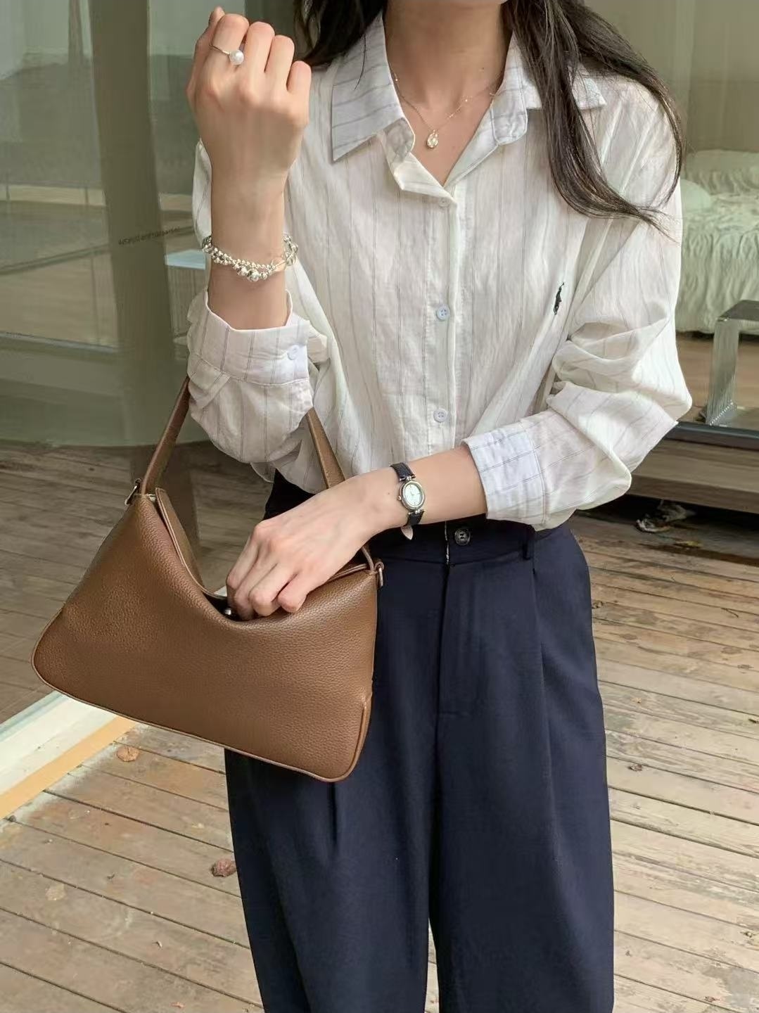 レザー調カラーショルダーバッグ | 詳細画像4