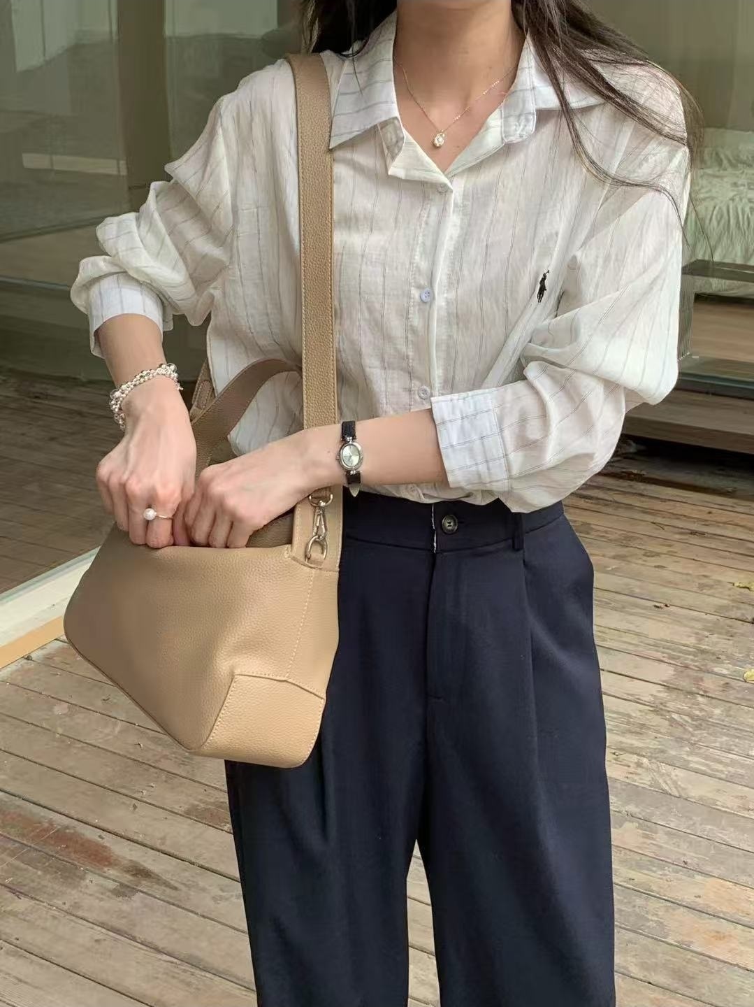 レザー調カラーショルダーバッグ | 詳細画像5