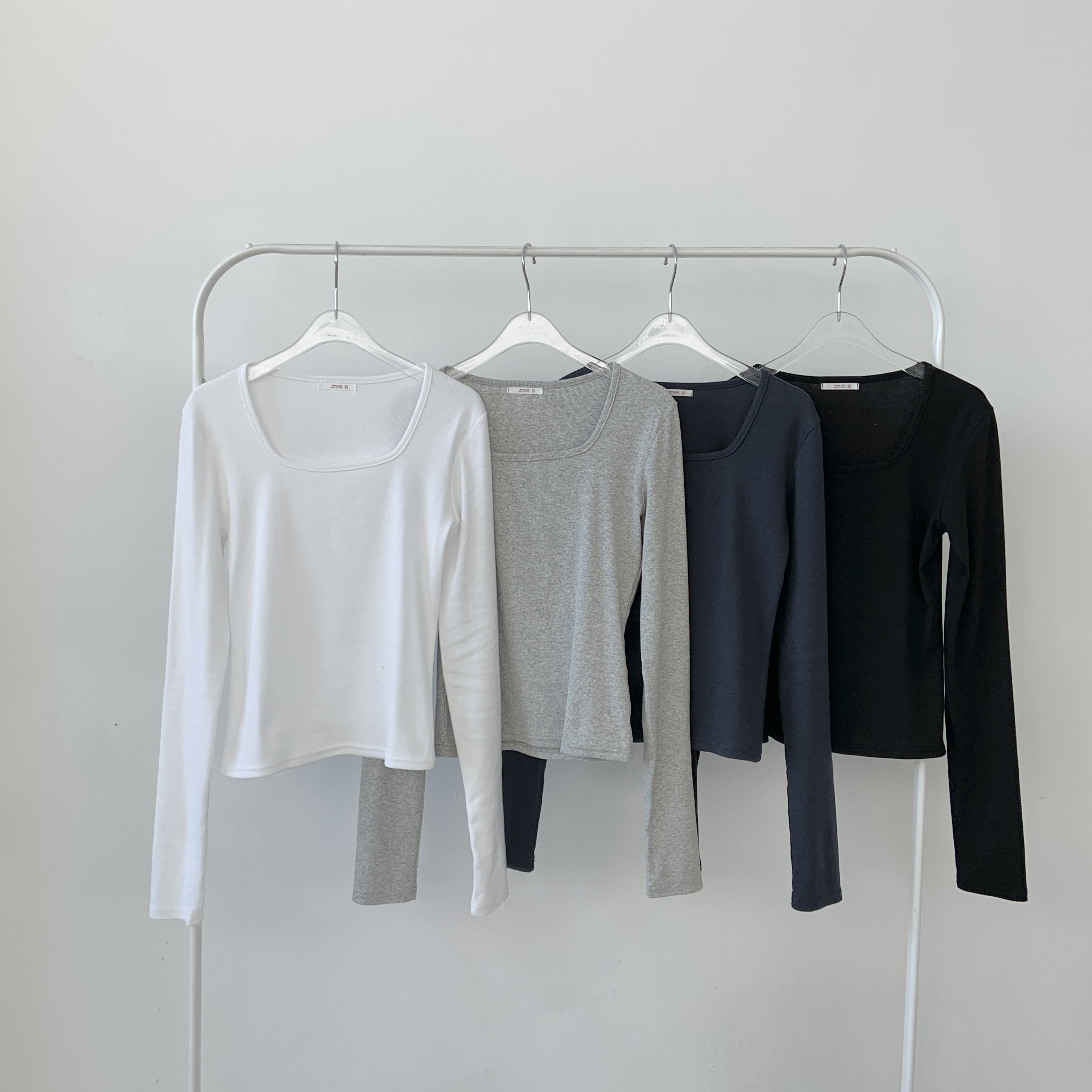 リブスクエアネックスリム長袖Tシャツ | 詳細画像3