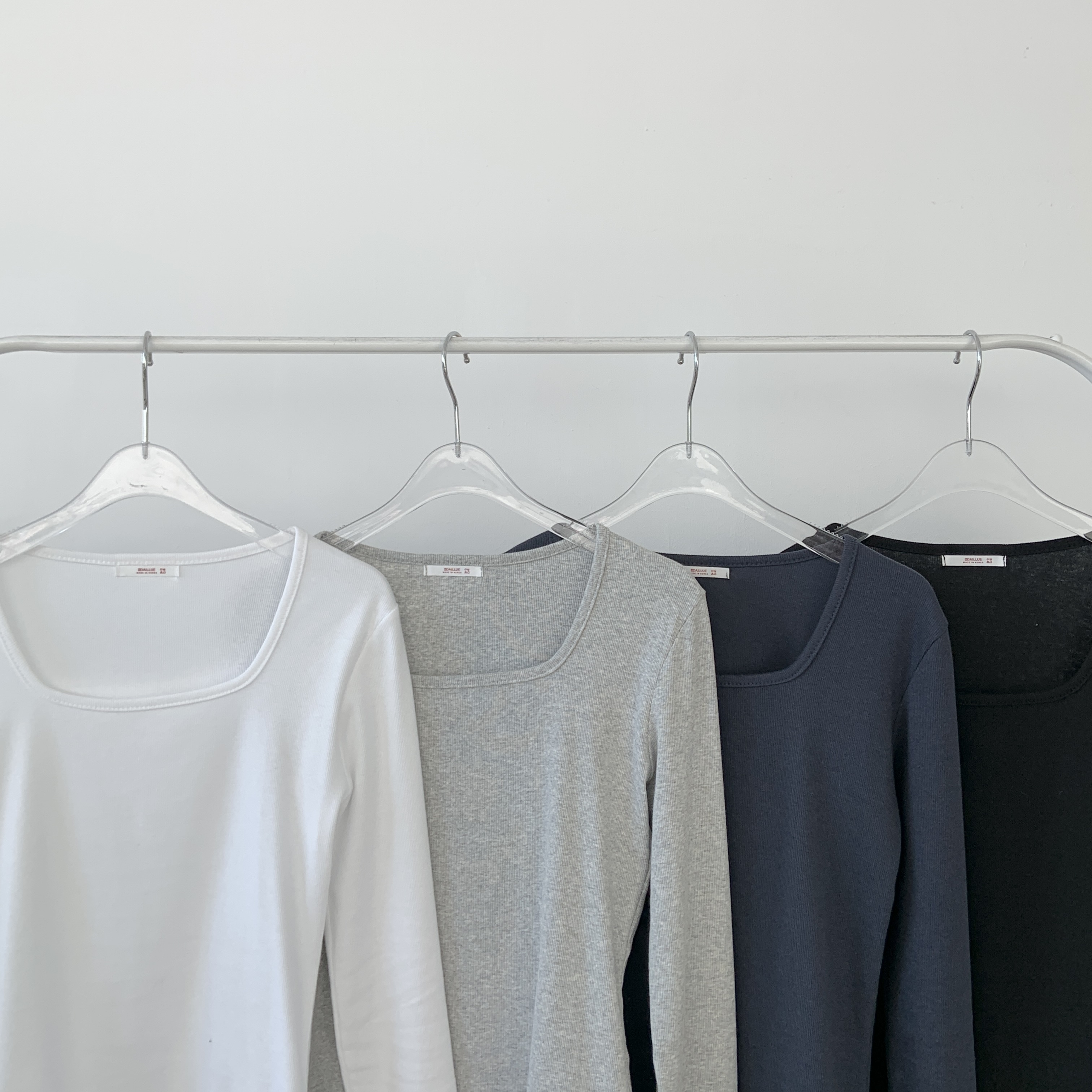 リブスクエアネックスリム長袖Tシャツ | 詳細画像18