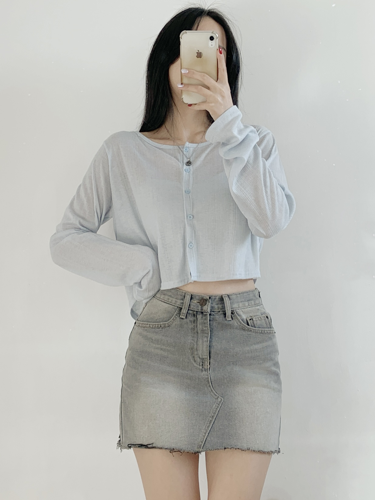 ボタンラウンドネックパステルカーディガン | 詳細画像6