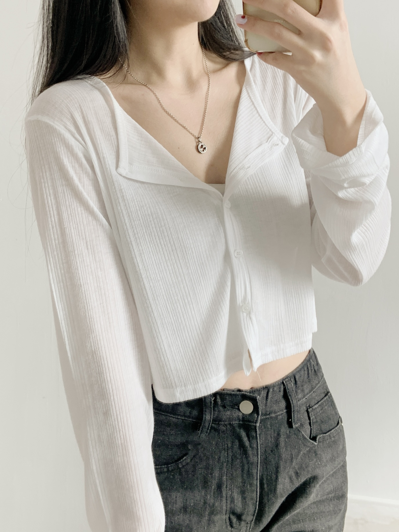 ボタンラウンドネックパステルカーディガン | 詳細画像10