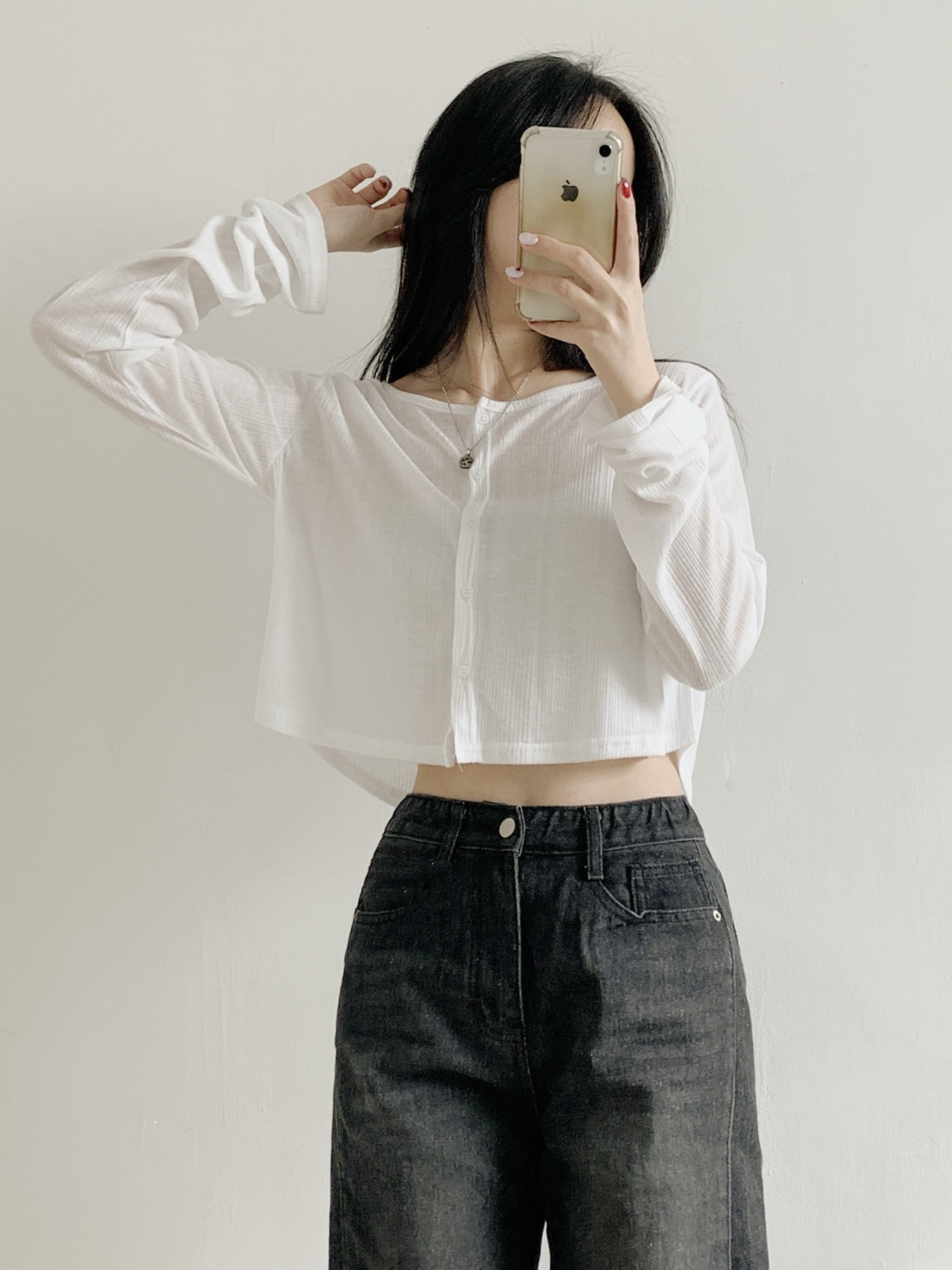 ボタンラウンドネックパステルカーディガン | 詳細画像8