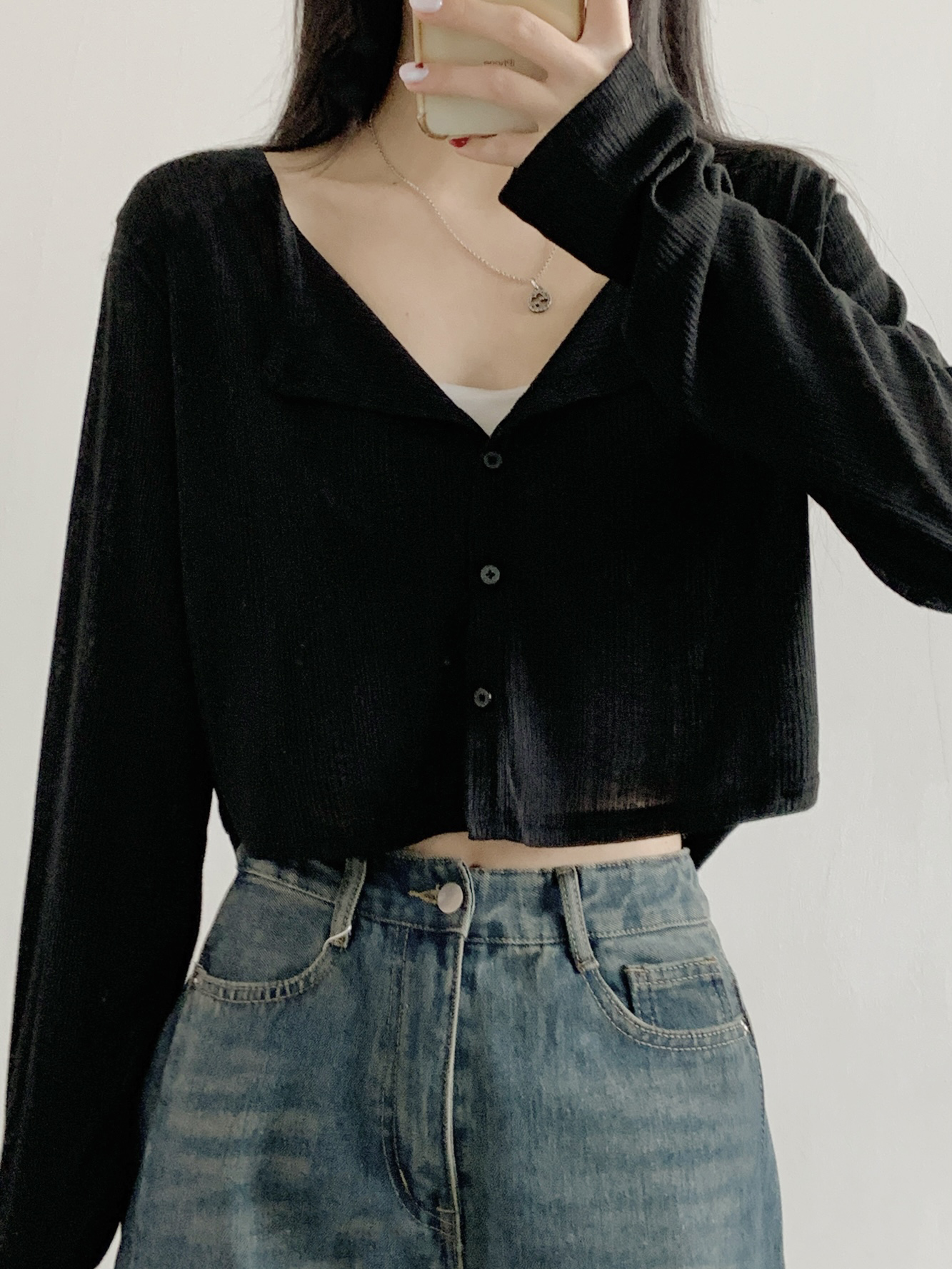 ボタンラウンドネックパステルカーディガン | 詳細画像17