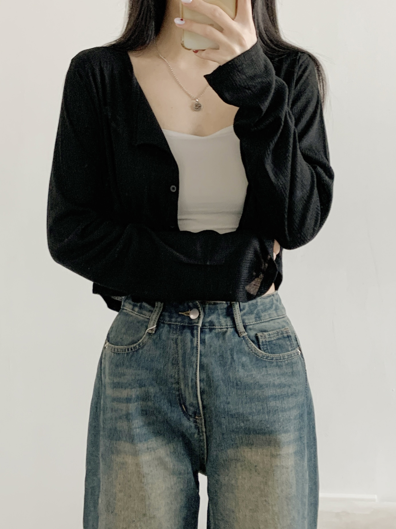 ボタンラウンドネックパステルカーディガン | 詳細画像16