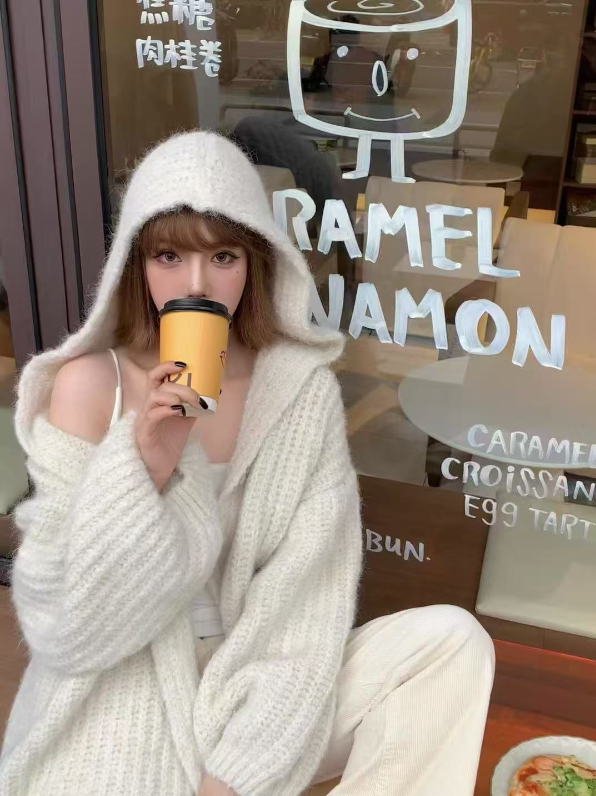 フードオーバーサイズカラーカーディガン | 詳細画像7