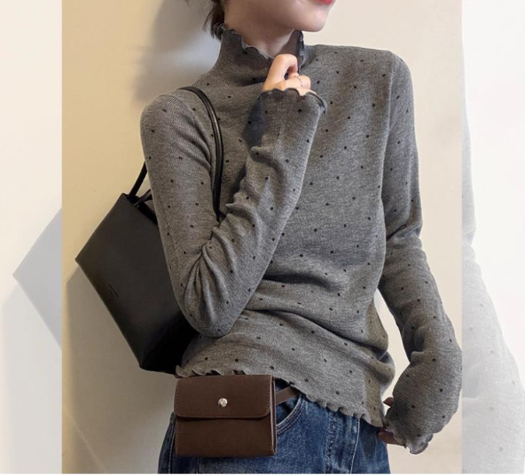 ハーフネックメロウドットニット | 詳細画像4