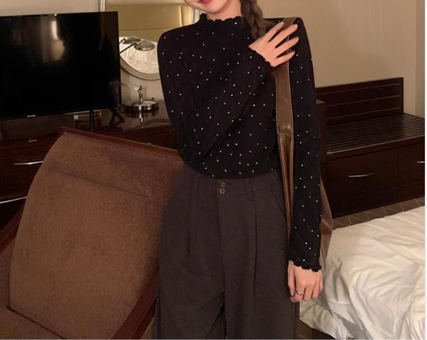 ハーフネックメロウドットニット | 詳細画像7