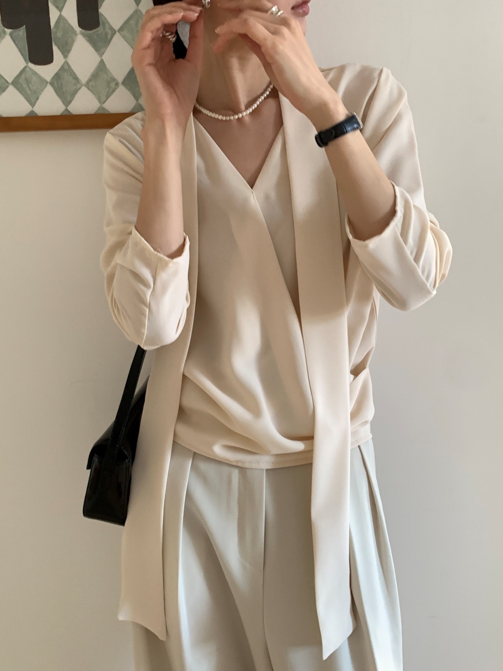 ボウタイVネックカシュクールブラウス | 詳細画像3