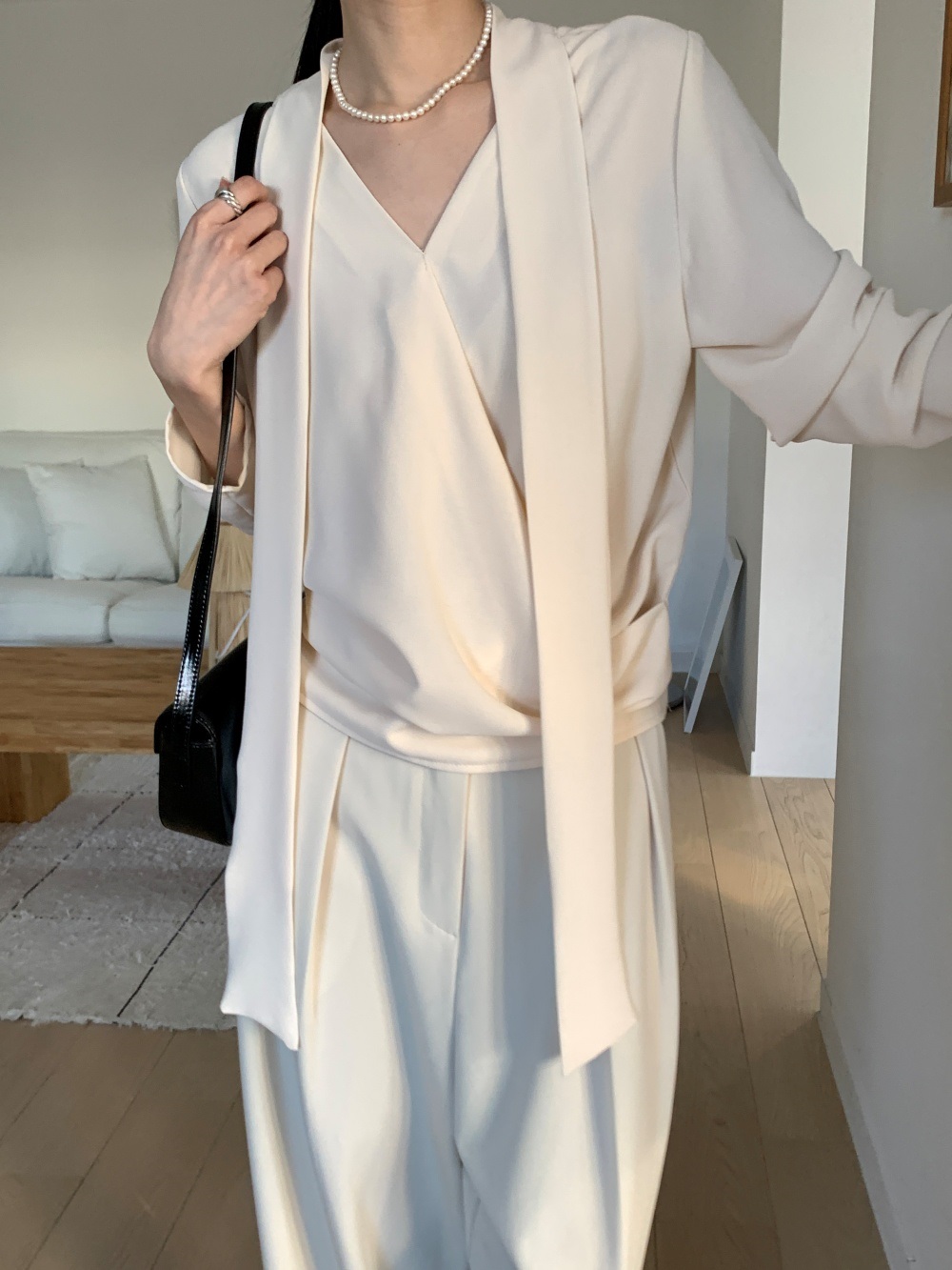 ボウタイVネックカシュクールブラウス | 詳細画像4