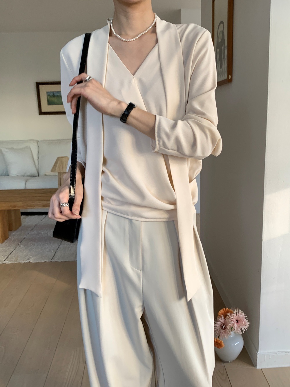 ボウタイVネックカシュクールブラウス | 詳細画像5