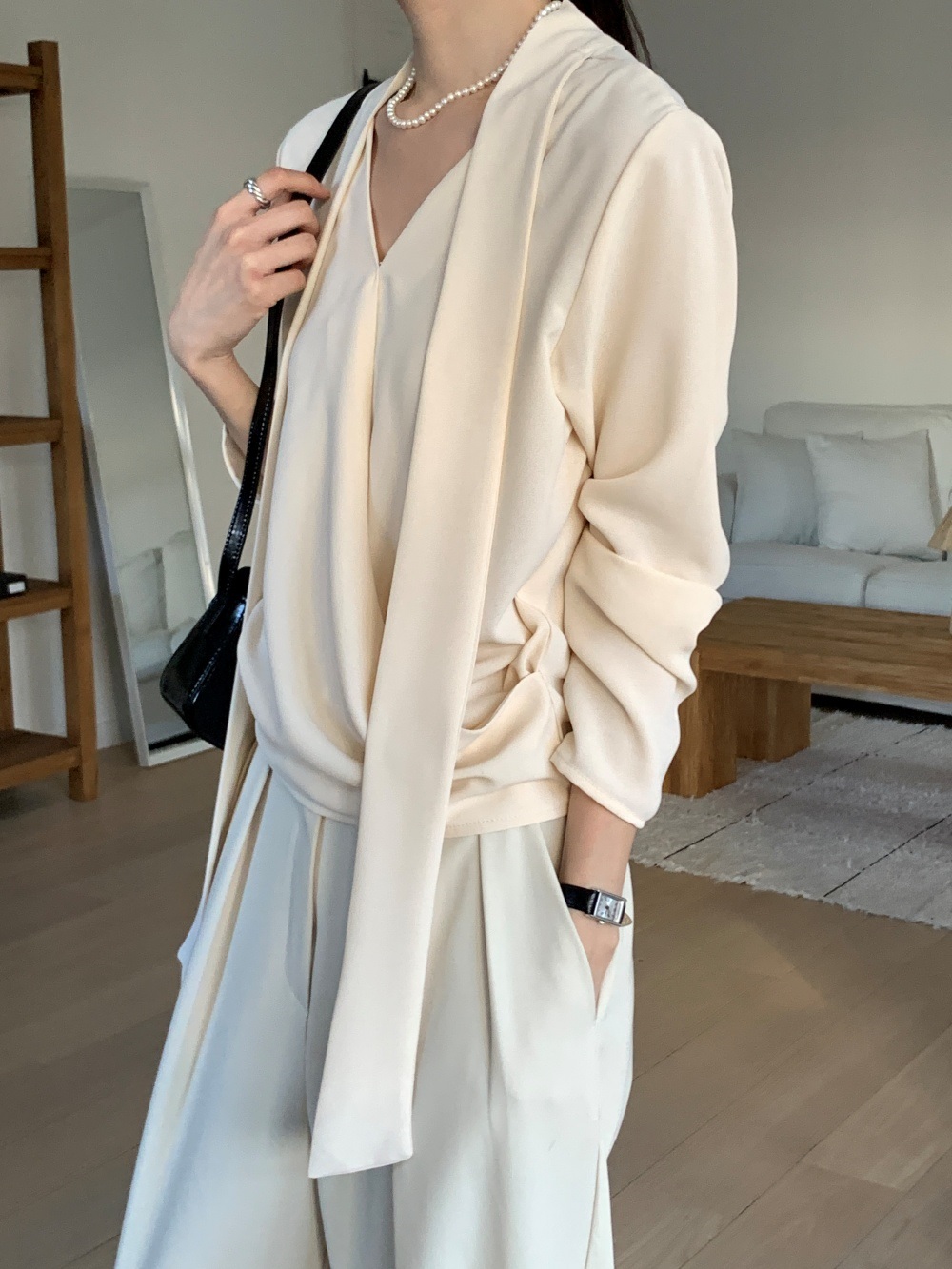 ボウタイVネックカシュクールブラウス | 詳細画像6