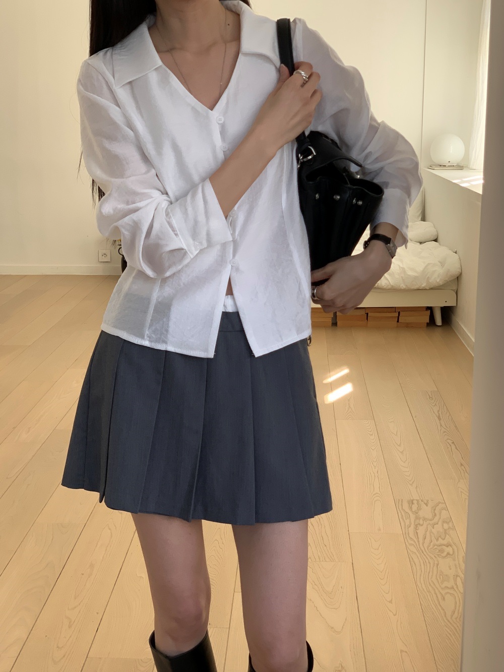 ボタンカラーVネックブラウス | 詳細画像5