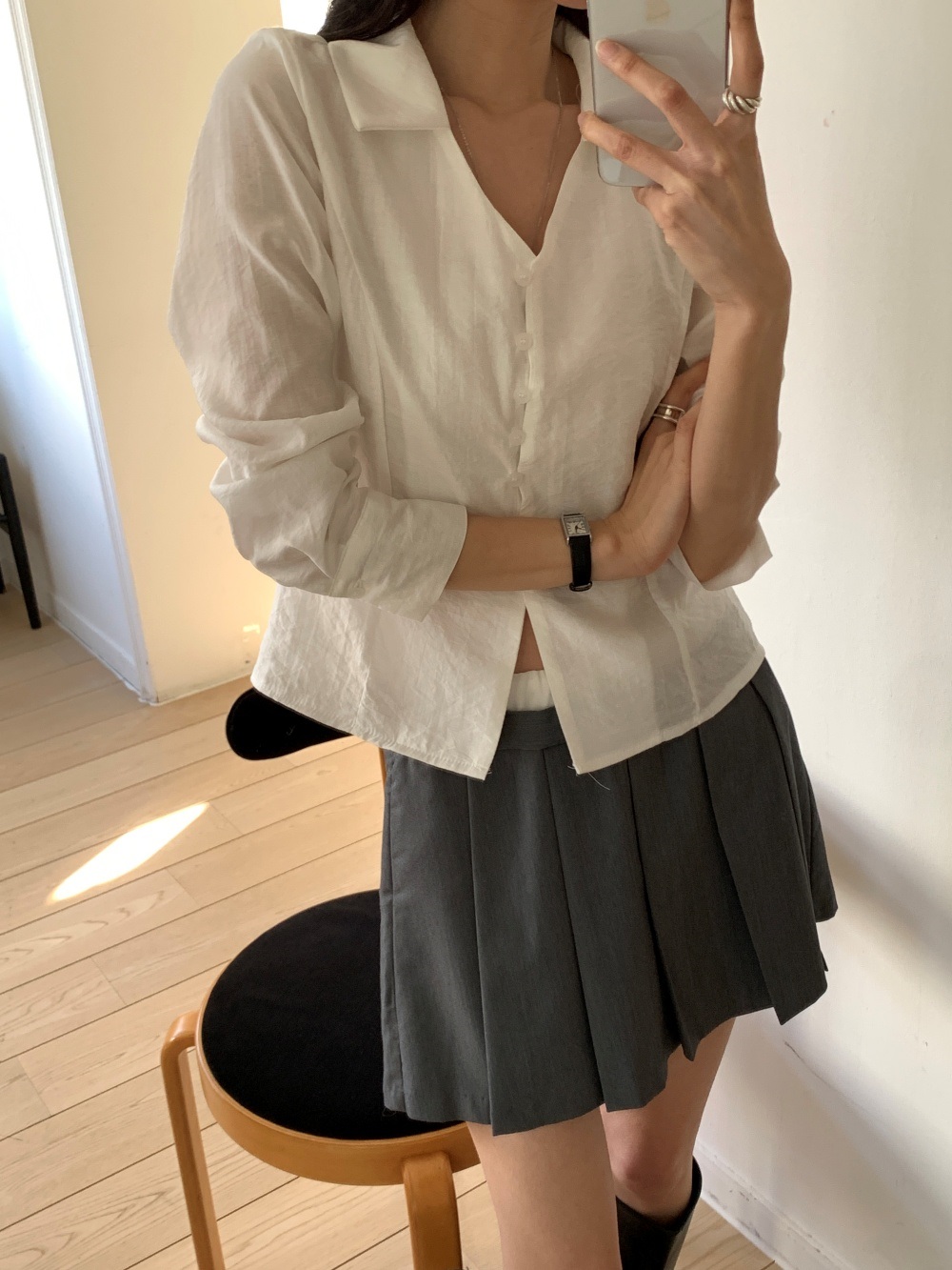 ボタンカラーVネックブラウス | 詳細画像22