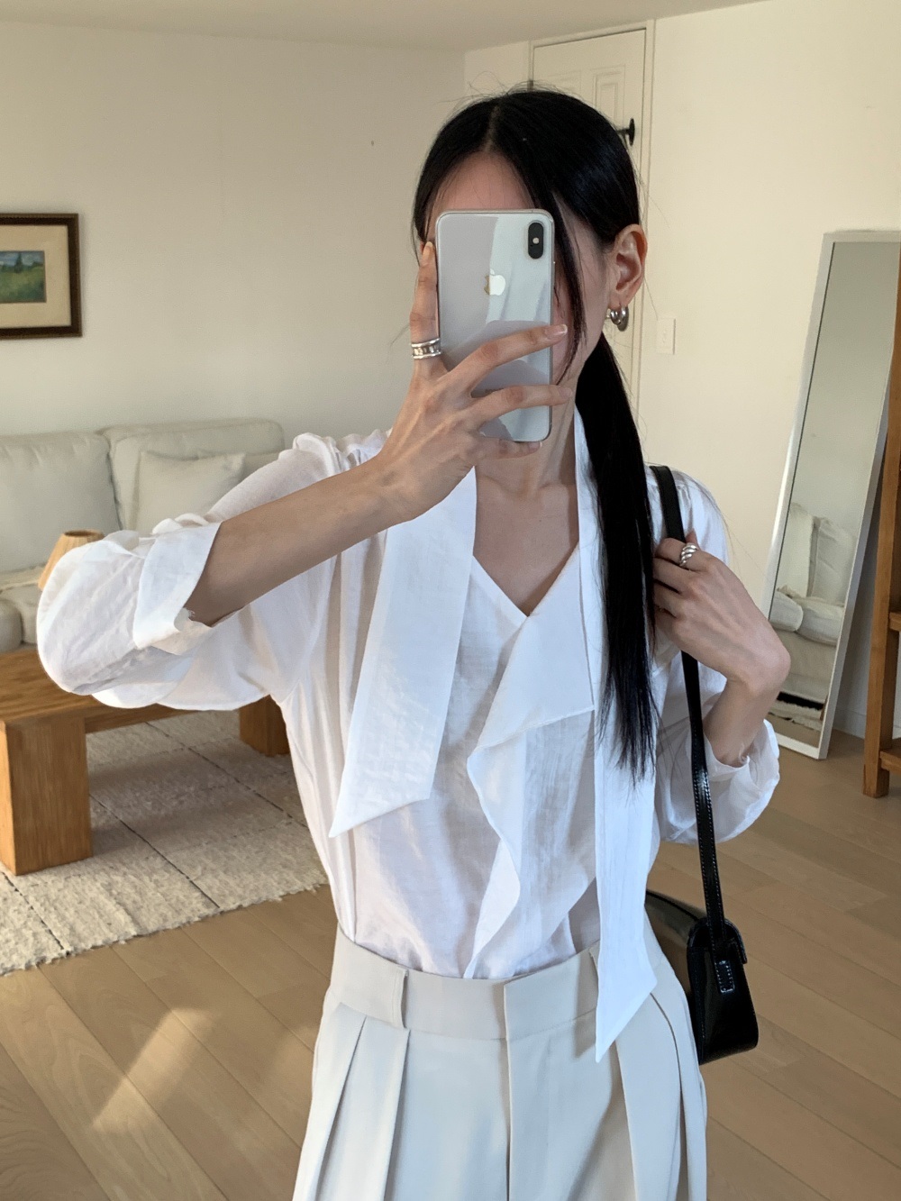 ボウタイドレープシャーリングブラウス | 詳細画像14