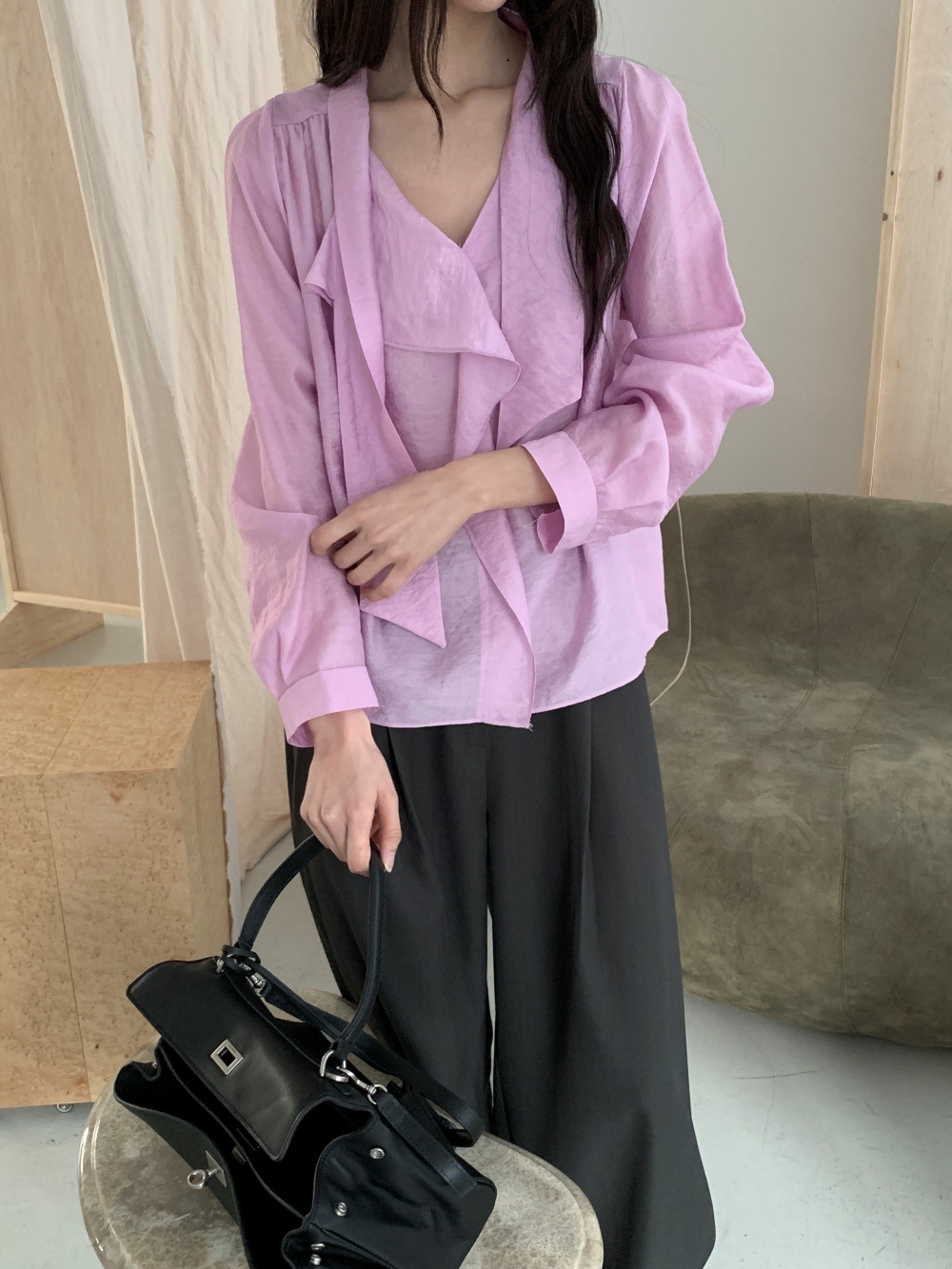 ボウタイドレープシャーリングブラウス | 詳細画像26