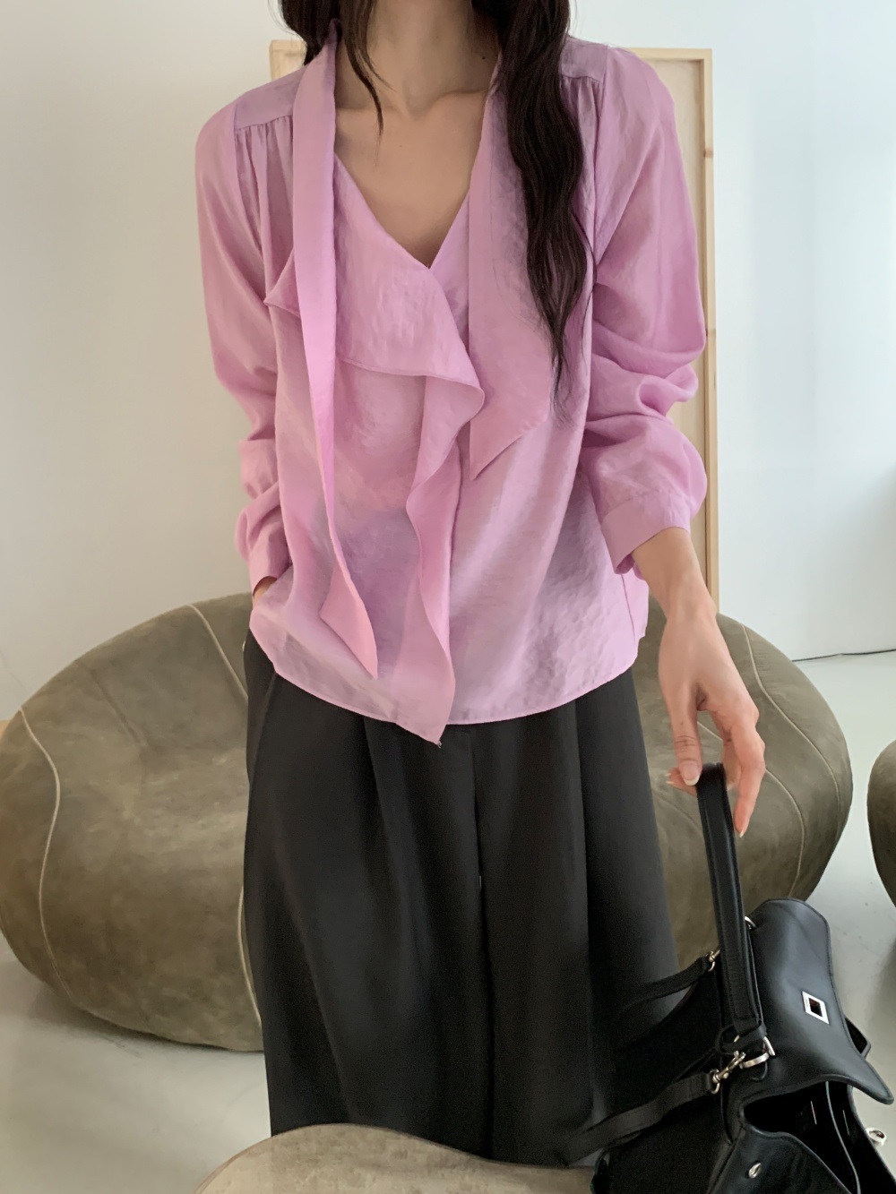 ボウタイドレープシャーリングブラウス | 詳細画像27