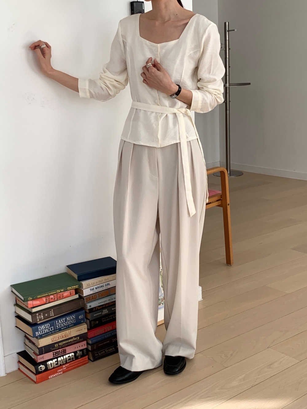 ボタンスクエアネックブラウスストラップ付 | 詳細画像12