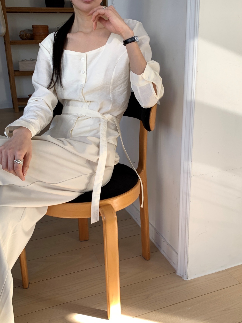 ボタンスクエアネックブラウスストラップ付 | 詳細画像14