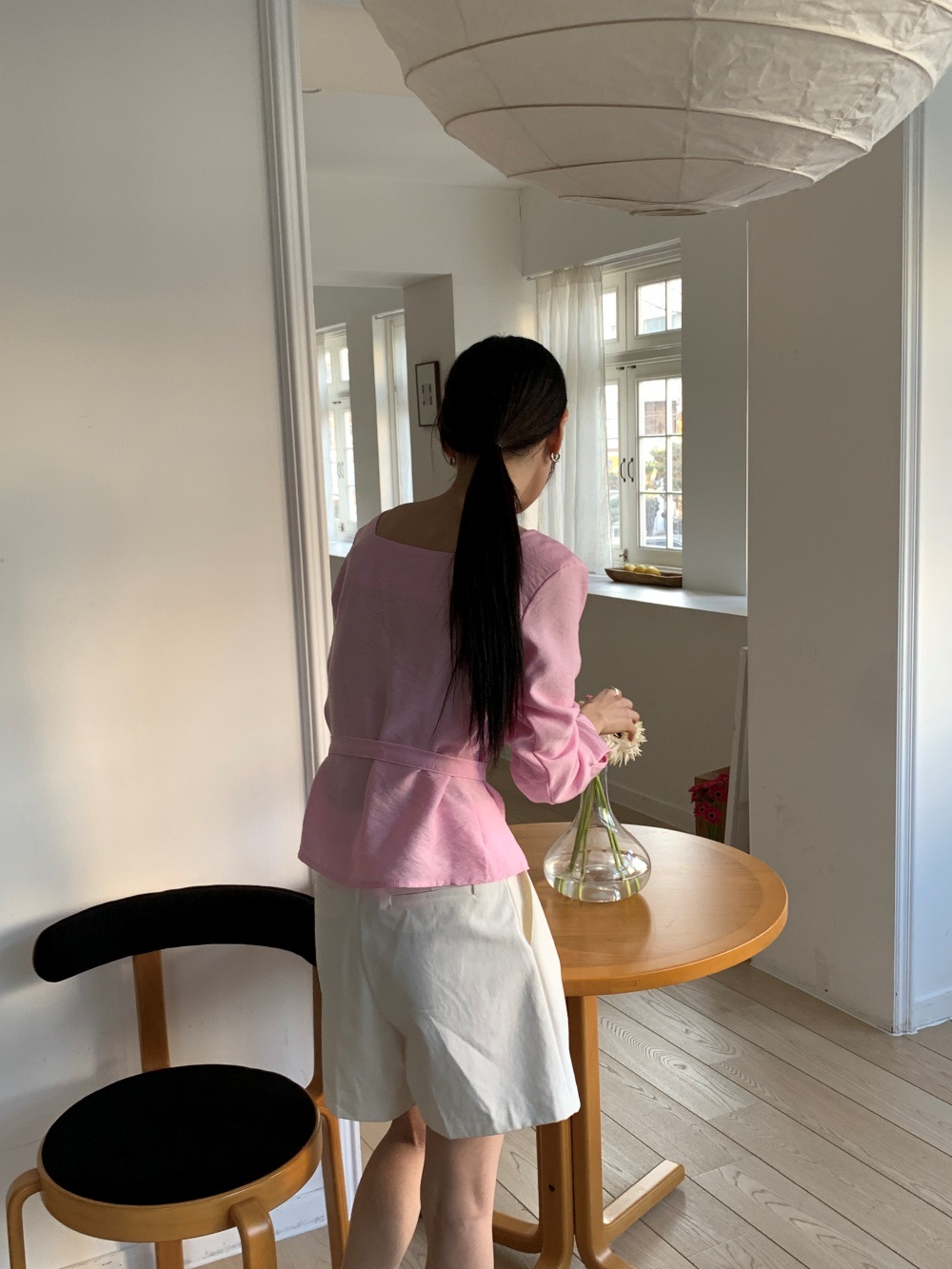 ボタンスクエアネックブラウスストラップ付 | 詳細画像18