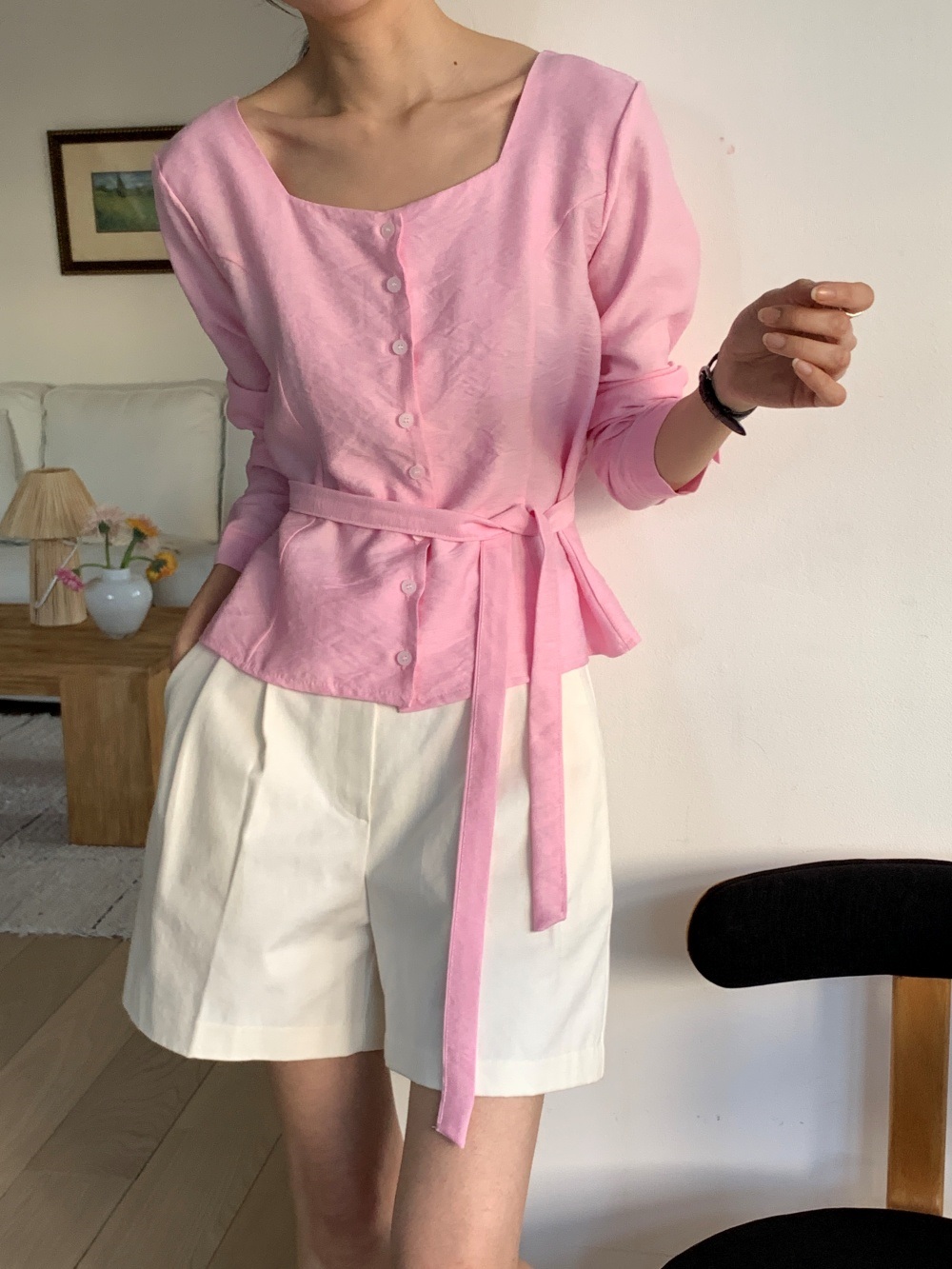 ボタンスクエアネックブラウスストラップ付 | 詳細画像20