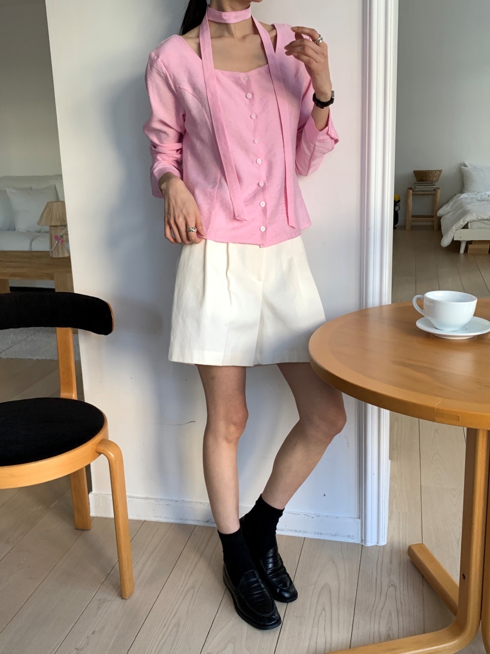 ボタンスクエアネックブラウスストラップ付 | 詳細画像24