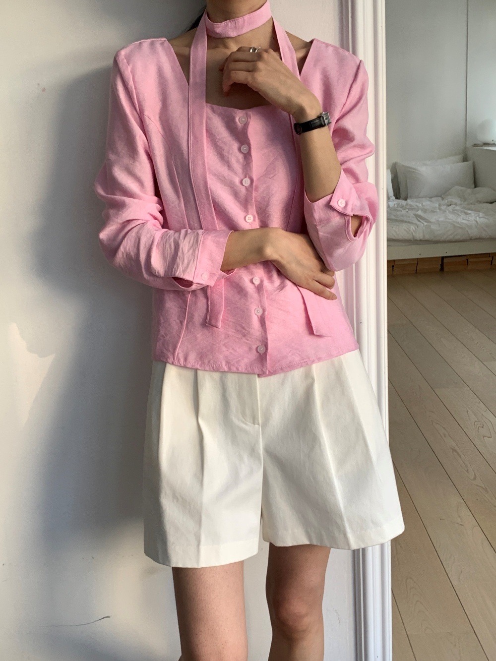 ボタンスクエアネックブラウスストラップ付 | 詳細画像26