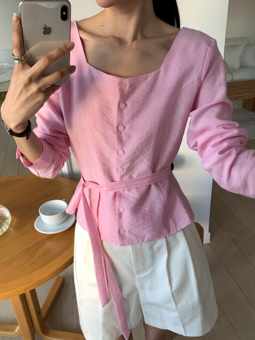 ボタンスクエアネックブラウスストラップ付 | 詳細画像27