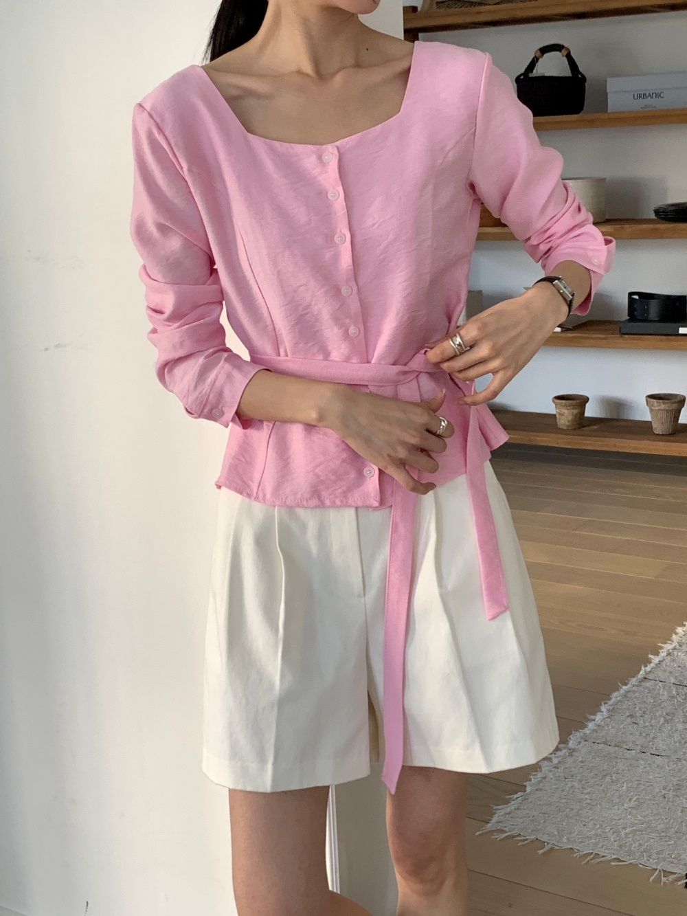 ボタンスクエアネックブラウスストラップ付 | 詳細画像29