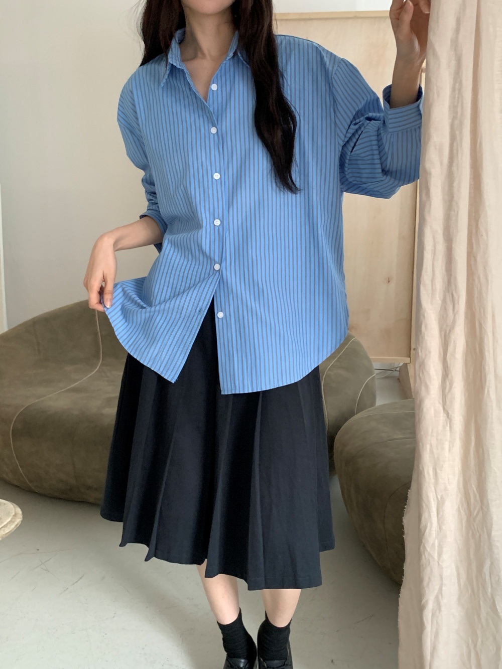 ルーズストライプシャツ | 詳細画像9