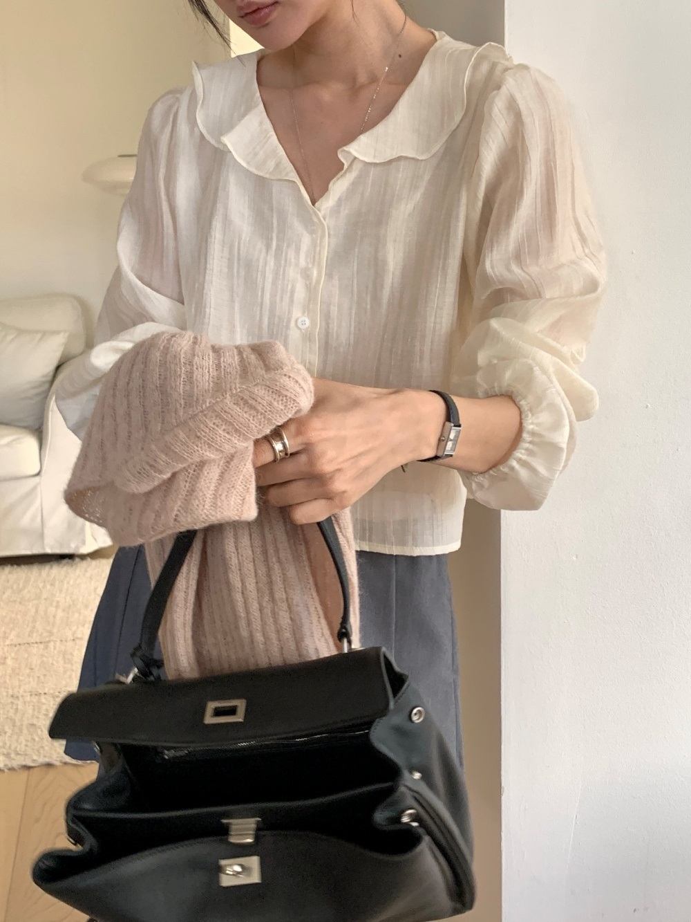 ボタンカラーフリルブラウス | 詳細画像2