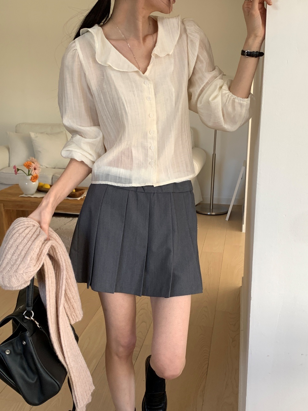 ボタンカラーフリルブラウス | 詳細画像7