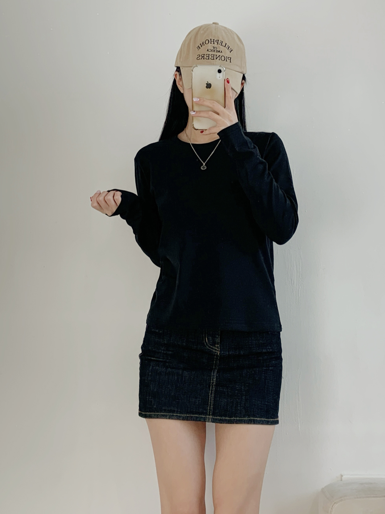 ラウンドネックベーシック長袖無地Tシャツ | 詳細画像18